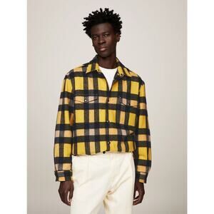 NWT $229 Large - Tommy Hilfiger Wool Blend Check Button Pocket Overshirt Autumn